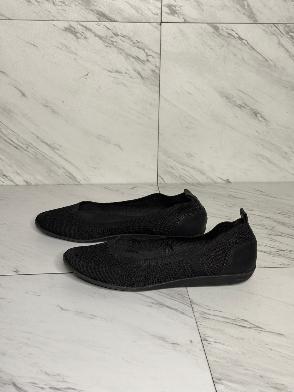 3/$50 London Fog Black Stretch Knit Slip On Loafers Comfort Flats Womens 8